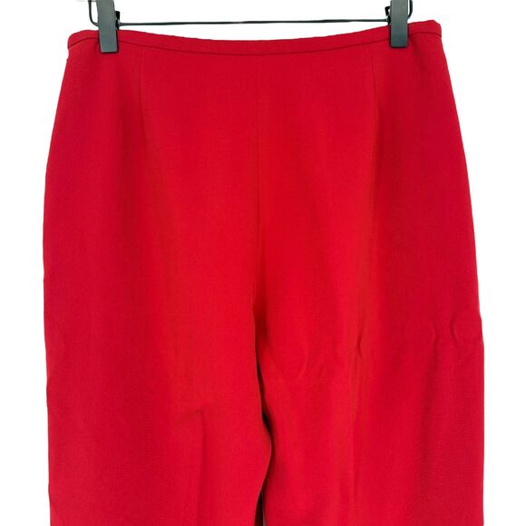 Ann Taylor Petites 10P High Rise Wide Leg Pants Red Lined Side Zip Career FLAW! - Picture 13 of 15